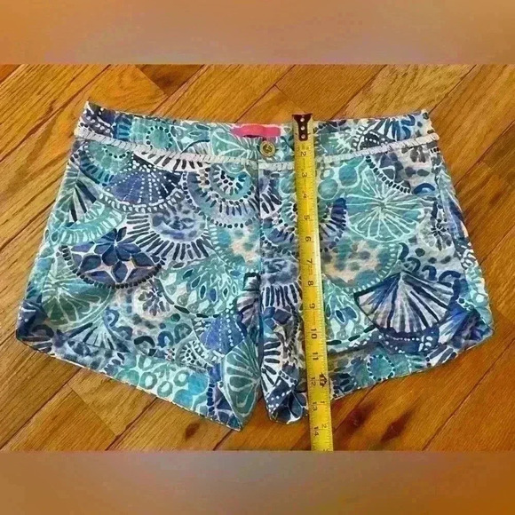 Lilly Pulitzer Adie Shorts Half Shell Turquoise/Blue 100% Cotton Women’s Size 6 - Picture 9 of 12